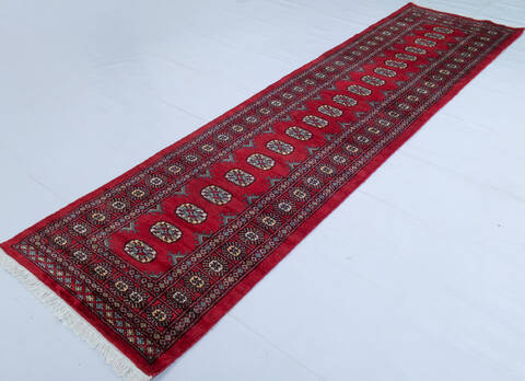 Bokhara Red Runner Hand Knotted 27 X 911  Area Rug 700-147918 Image 2