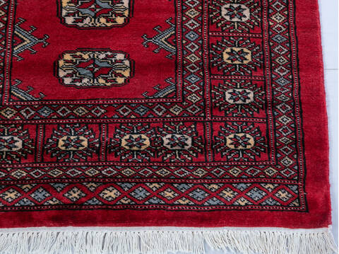 Bokhara Red Runner Hand Knotted 27 X 911  Area Rug 700-147918 Image 4