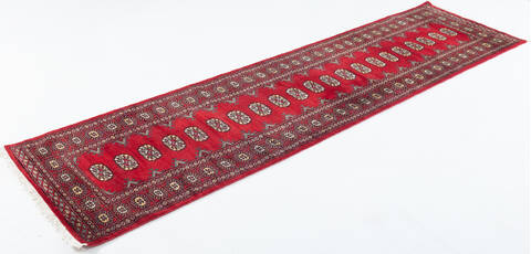 Bokhara Red Runner Hand Knotted 27 X 107  Area Rug 700-147919 Image 2