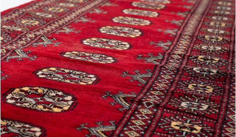 Bokhara Red Runner Hand Knotted 27 X 107  Area Rug 700-147919 Image 3