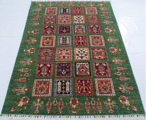 Chobi Green Hand Knotted 42 X 64  Area Rug 700-147921 Image 1