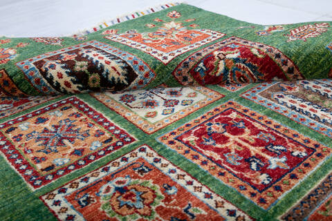 Chobi Green Hand Knotted 42 X 64  Area Rug 700-147921 Image 5