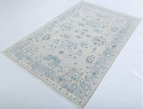 Chobi Light Gray Hand Knotted 41 X 61  Area Rug 700-147928 Image 2