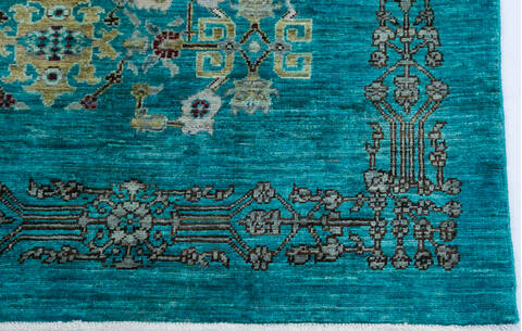 Chobi Green Hand Knotted 60 X 86  Area Rug 700-147936 Image 3