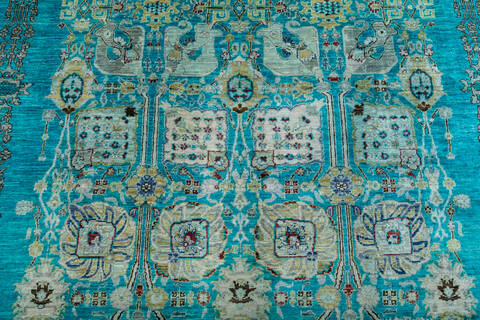 Chobi Green Hand Knotted 60 X 86  Area Rug 700-147936 Image 4