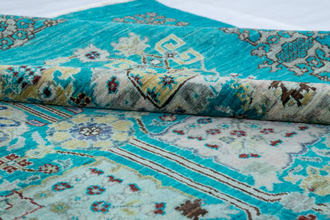 Chobi Green Hand Knotted 60 X 86  Area Rug 700-147936 Image 5