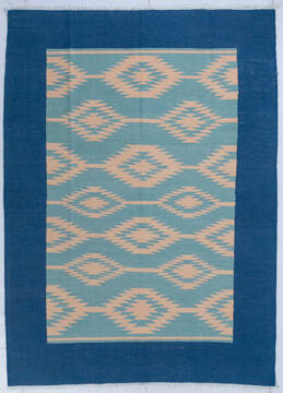 Kilim Blue Hand Knotted 5'9" X 7'10"  Area Rug 700-147944
