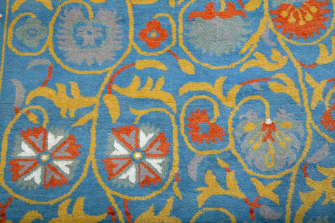 Chobi Light Blue Hand Knotted 61 X 90  Area Rug 700-147948 Image 4
