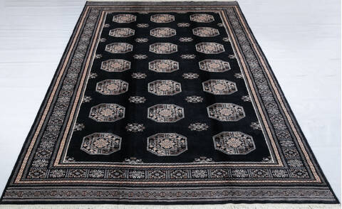 Bokhara Black Hand Knotted 67 X 103  Area Rug 700-147950 Image 1