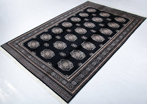Bokhara Black Hand Knotted 67 X 103  Area Rug 700-147950 Image 2