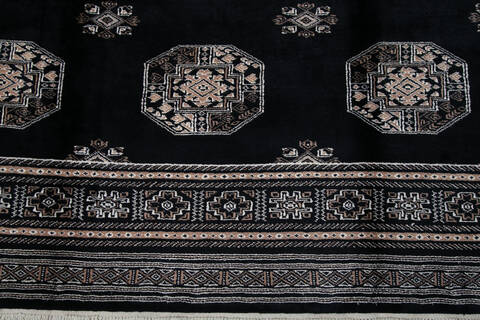 Bokhara Black Hand Knotted 67 X 103  Area Rug 700-147950 Image 5