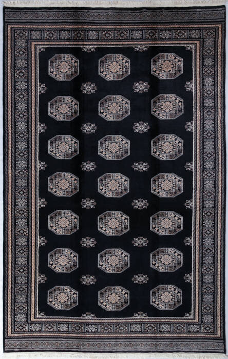 Bokhara Black Hand Knotted 67 X 103  Area Rug 700-147950 Image 0