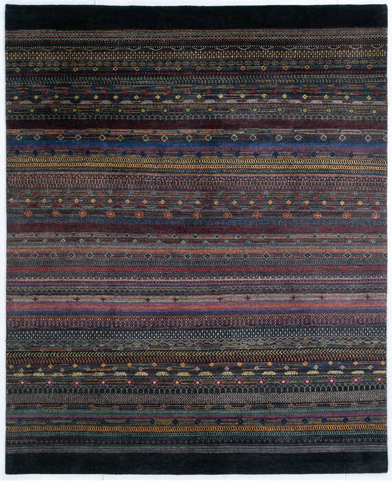 Chobi Black Hand Knotted 81 X 100  Area Rug 700-147954 Image 0