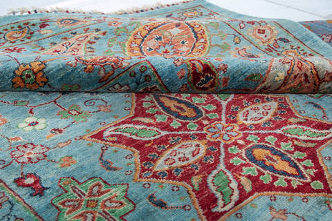 Chobi Green Hand Knotted 61 X 82  Area Rug 700-148012 Image 7