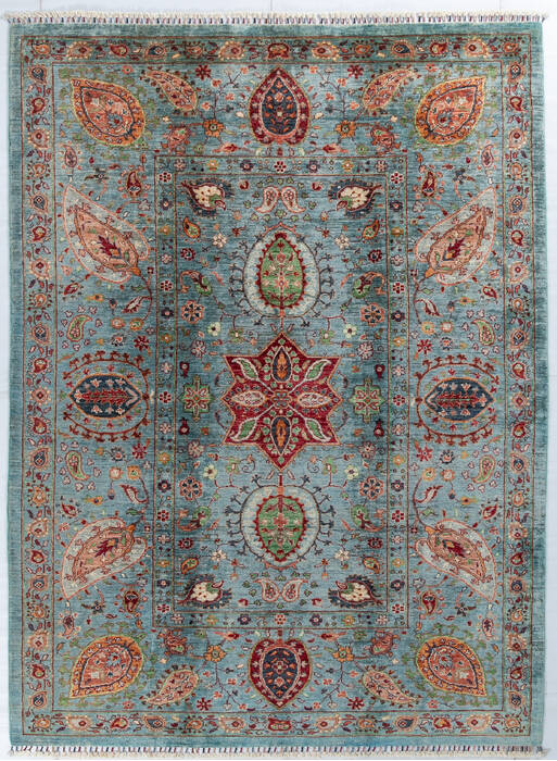 Chobi Green Hand Knotted 61 X 82  Area Rug 700-148012 Image 0