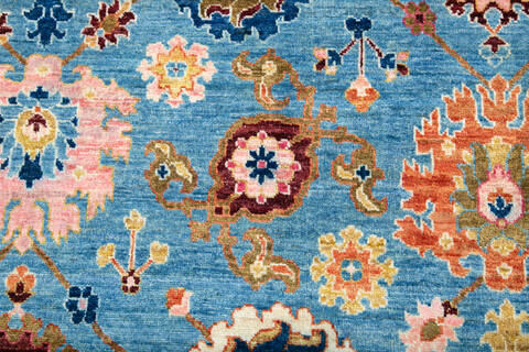 Chobi Light Blue Hand Knotted 310 X 511  Area Rug 700-148042 Image 4