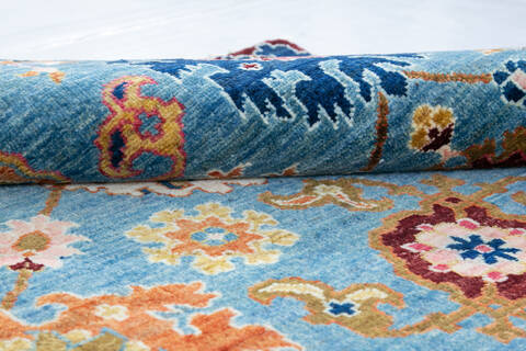 Chobi Light Blue Hand Knotted 310 X 511  Area Rug 700-148042 Image 5