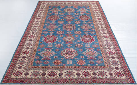 Kazak Light Blue Hand Knotted 68 X 911  Area Rug 700-148076 Image 1