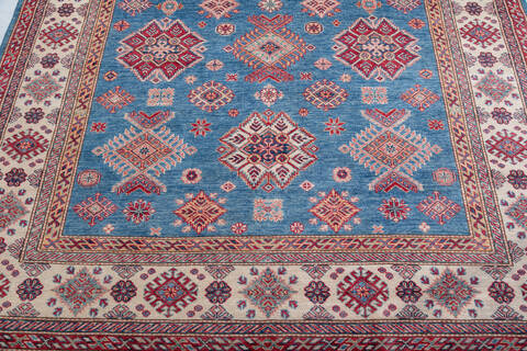 Kazak Light Blue Hand Knotted 68 X 911  Area Rug 700-148076 Image 4