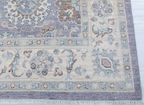 Chobi Light Gray Hand Knotted 710 X 99  Area Rug 700-148100 Image 5