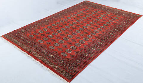 Bokhara Orange Hand Knotted 66 X 910  Area Rug 700-148107 Image 2