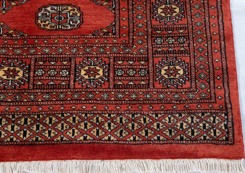 Bokhara Orange Hand Knotted 66 X 910  Area Rug 700-148107 Image 3