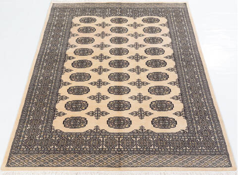 Bokhara Beige Hand Knotted 47 X 66  Area Rug 700-148109 Image 1