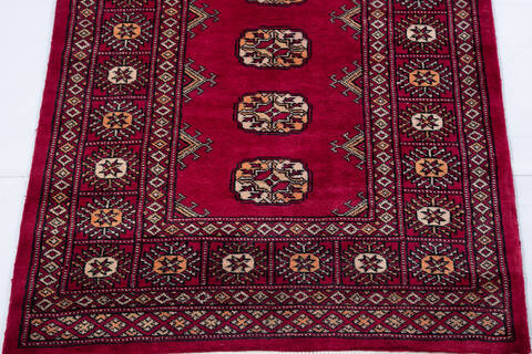 Bokhara Red Runner Hand Knotted 28 X 100  Area Rug 700-148115 Image 2