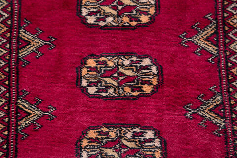 Bokhara Red Runner Hand Knotted 28 X 100  Area Rug 700-148115 Image 3