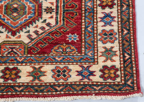 Kazak Red Runner Hand Knotted 26 X 100  Area Rug 700-148124 Image 5