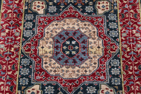 Chobi Black Runner Hand Knotted 210 X 99  Area Rug 700-148133 Image 3
