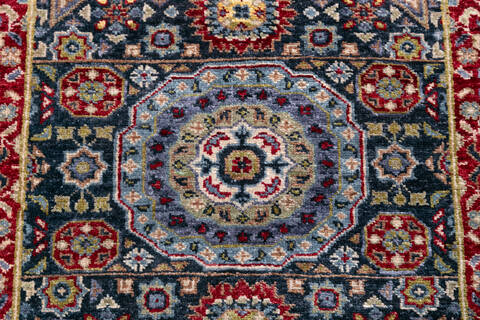 Chobi Black Runner Hand Knotted 210 X 99  Area Rug 700-148133 Image 4
