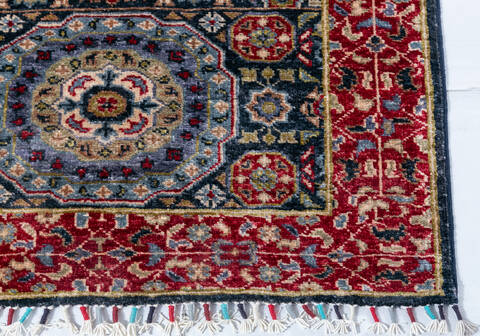 Chobi Black Runner Hand Knotted 210 X 99  Area Rug 700-148133 Image 5