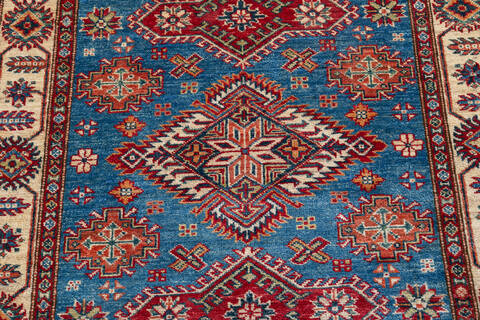 Kazak Blue Hand Knotted 311 X 61  Area Rug 700-148145 Image 4