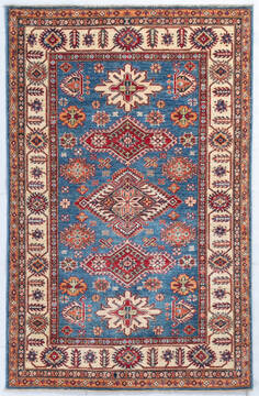 Kazak Blue Hand Knotted 3'11" X 6'1"  Area Rug 700-148145