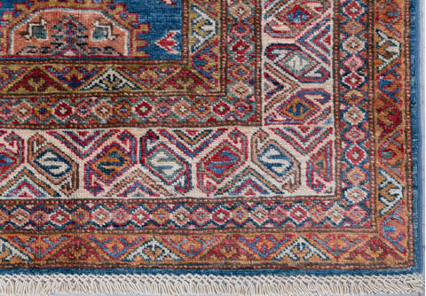 Kazak Light Blue Hand Knotted 411 X 69  Area Rug 700-148146 Image 4
