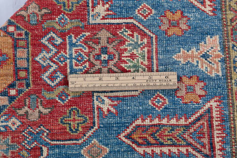 Kazak Light Blue Hand Knotted 411 X 69  Area Rug 700-148146 Image 6