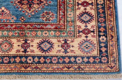 Kazak Light Blue Hand Knotted 510 X 80  Area Rug 700-148147 Image 4