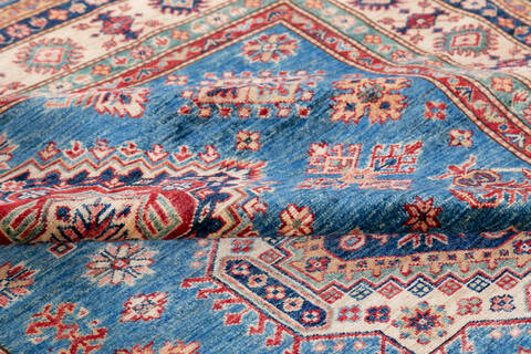 Kazak Light Blue Hand Knotted 510 X 80  Area Rug 700-148147 Image 5