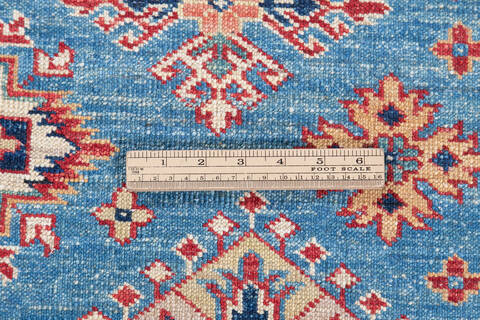 Kazak Light Blue Hand Knotted 510 X 80  Area Rug 700-148147 Image 6