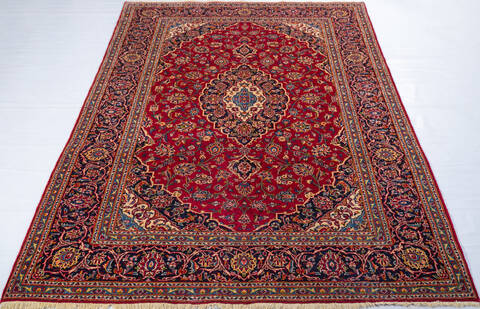 Kashan Red Hand Knotted 67 X 99  Area Rug 700-148151 Image 1