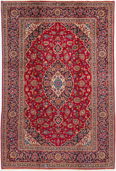 Kashan Red Hand Knotted 67 X 99  Area Rug 700-148151 Image 0