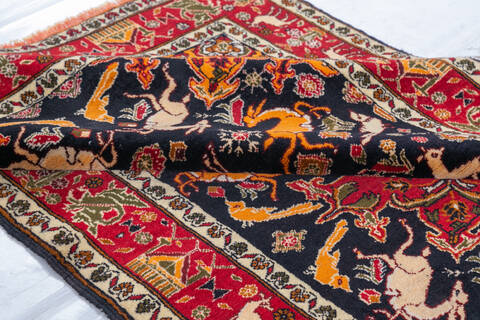 Ferahan Black Hand Knotted 36 X 61  Area Rug 700-148152 Image 5