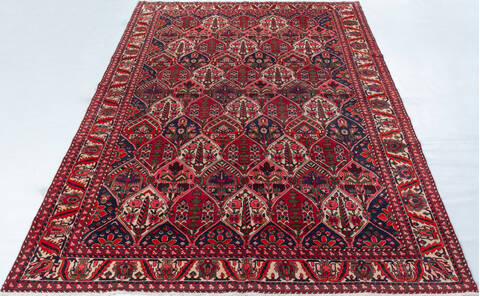 Bakhtiar Red Hand Knotted 74 X 100  Area Rug 700-148157 Image 1