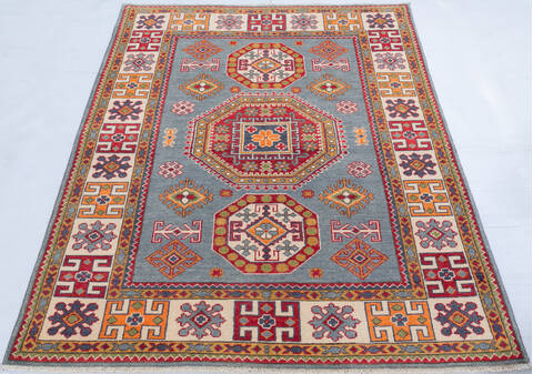 Kazak Grey Hand Knotted 40 X 58  Area Rug 700-148175 Image 1