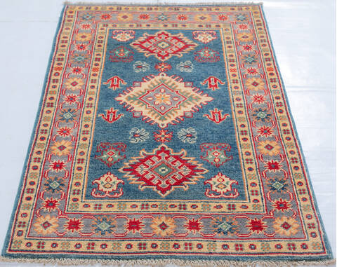 Kazak Blue Hand Knotted 27 X 41  Area Rug 700-148177 Image 1
