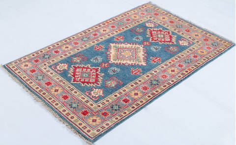 Kazak Blue Hand Knotted 27 X 41  Area Rug 700-148177 Image 2