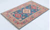 Kazak Blue Hand Knotted 27 X 41  Area Rug 700-148177 Thumb 2