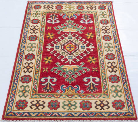 Kazak Red Hand Knotted 28 X 43  Area Rug 700-148178 Image 1