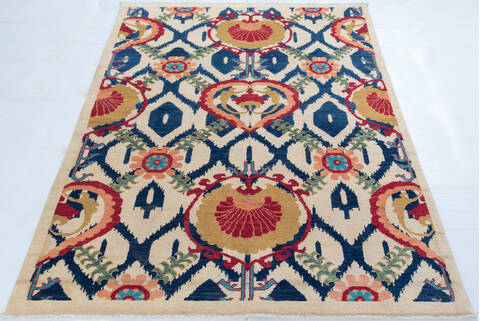 Kazak Beige Hand Knotted 41 X 61  Area Rug 700-148183 Image 1